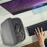 Geekria Shield Case for Large-Sized Over-Ear Headphones, Replacement Protective Hard Shell Travel Carrying Bag with Cable Storage, Compatible with Sennheiser HD820 (Dark Grey)