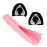 Geekria NOVA Knit Fabric Headband Cover+Cat Ears Attachment Compatible with Razer, SteelSeries, HyperX, Sennheiser, ASTRO, Sony, Logitech, ATH Headphones, Head Cushion Pad Protector (Black/White)
