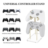 Geekria Dual Controller Holder Compatible with PS5/PS4/Xbox Series X/S/One/Switch Pro/8BitDo Pro 2, Acrylic Base, Aluminum Metal Mount Universal Organizer for Video Game Accessories.