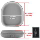 Geekria Shield Headphones Case for Foldable Over-Ear Headphones, Hard Shell Travel Carrying Bag, Compatible with Soundcore, JBL, B&O, Sony Headsets (Microfiber Grey)