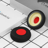 Geekria Comfort Mesh Fabric Replacement Ear Pads for Jabra Evolve 65UC/ 65MS/ 40UC/ 40MS/ 30US/ 30II/ 20SE/ 20UC/ 20MS Headphones Ear Cushions, Repair Parts (Black+Red)