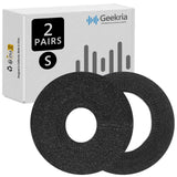 Geekria 2 Pairs Knit Headphones Ear Covers - Product Safety Certified - Washable & Stretchable Earcup Protectors for On-Ear Headsets, Sweat Pads for Gym, Meeting (S /Black Flowery Gray)