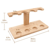 Geekria for Creators Microphone Holder & Wooden Wireless Mic Holder for Stand, 4-Slot Desktop Mic Storage Holder, Space-Saving Design for Home, Office, Recording Studio (Light Brown)