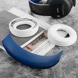 Geekria Earpad + Headband Compatible with Sony PlayStation Gold Wireless/PS4/PS3/PSV Gold Wireless Headphone Ear Pad and Headband Pad/Ear Cushion + Headband Cushion/ Repair Parts Suit (White/Blue)