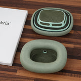 Geekria Comfort Mesh Fabric Replacement Ear Pads Compatible with Apple AirPods MAX (A2096), AirPods MAX2 (A3184) Headphones, Ear Cushions (Green)