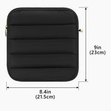 Geekria NOVA Headphones Puffy Pouch Compatible with Sony WH-1000XM6, B&O Beoplay H95, Bose QC Ultra II, Soft Shell Replacement Protective Travel Carrying Bag with Cable Storage (Black)