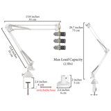 Geekria for Creators Microphone Arm Compatible with Rode PodMic, NT-USB, NT1-A, NT1 Mic Boom Arm with Tabletop Flange Mount, Suspension Stand, Mic Scissor Arm, Desk Mount Holder (White)