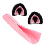 Geekria NOVA Knit Fabric Headband Cover + Cat Ears Attachment Compatible with Razer, SteelSeries, HyperX, Sennheiser, ASTRO, Sony, Logitech, ATH Headphones, Head Cushion Pad Protector (Black/Pink)