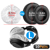 Geekria 100 Pairs Disposable Headphones Ear Cover for Large Over-Ear Headset Earcup, Stretchable Sanitary Ear Pads Cover, Hygienic Ear Cushion Protector (L / White)
