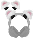 Geekria NOVA Headphone Beam Strap+Cat Ears Attachment Compatible with Bose, Sony, Skullcandy, Beats, Marshall Headphones, Easy DIY Installation, Comfortable & Stylish (Black / White+Pink)