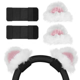 Geekria NOVA Headphone Beam Strap+Cat Ears Attachment Compatible with Bose, Sony, Skullcandy, Beats, Marshall Headphones, Easy DIY Installation, Comfortable & Stylish (Black / White+Pink)