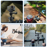 Geekria Action Camera Mount Clamp, Bike Motorcycle Handlebar, 360°Rotation, Compatible with GoPro Hero 13, DJI Osmo Action 6, Insta360 Ace Pro 2, Suitable for Bicycling, Motocross (Black)