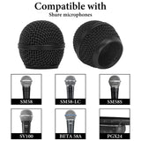 Geekria for Creators Microphone Replacement Grille Compatible with Shure BETA 58A, SV100 Mic Head Cover, Microphone Ball Head Mesh Grill, Capsule Parts (Black / 2 Pack)