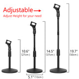 Geekria for Creators Gooseneck Telescoping Tabletop Microphone Stand with Flexible Arm Compatible with Shure KSM11, SM57, TONOR D5, K1 Adjustable Desk Mic Holder with Weighted Base