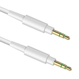 Geekria Audio Cable Compatible with Headphones, Speakers, Car Stereos, 3.5mm Replacement Stereo Cord (4 ft / 1.2 m, White)