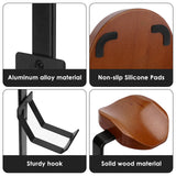 Geekria 2-in-1 Headphone Stand with Controller Holder for Gaming Desk Setup, Walnut Wood & Aluminum Headset Stand, Desktop Organizer for PS5 PS4 Xbox Switch Controllers & Over-Ear Headphones