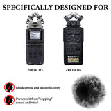 Geekria for Creators Furry Windscreen Compatible with ZOOM H5, H6 Handy Recorder, Mic DeadCat Wind Cover Muff, Fluff Cover Windshield, Portable Digital Recorder (Grey / 2 Pack)