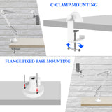Geekria for Creators Microphone Arm Compatible with Fifine K669, K670, K678, AmpliGame A6T, A8 Mic Boom Arm with Tabletop Flange Mount, Suspension Stand, Mic Scissor Arm, Desk Mount Holder (White)