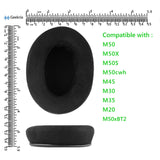 Geekria Comfort Microfiber Replacement Ear Pads for Audio-Technica ATH-M50, M50X, M60X, M50S, M50cwh, M50xBT2, ATH-M45/M35/M30/M20 Headphones Ear Cushions, Repair Parts (Black)