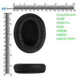 Geekria Replacement Ear Pads Compatible with Sennheiser HD280, HD280-Pro, HD281, HMD280, HMD281 Headphones, Ear Cushions with Video Guide (Black)