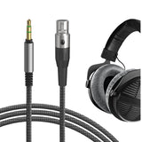 Geekria Audio Cable Compatible with Beyerdynamic DT 900 PRO X, DT 770 PRO X LE Headphone 3.5mm Braided Nylon Replacement Stereo Cord (6ft / 1.7m)