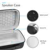 Geekria Hard Shell Carrying Case Compatible with Bose SoundLink Plus, EVA Protective Travel Case with Honeycomb Interior Top Lining, Soft Plush Base and Reinforced Handle (Dark Grey)