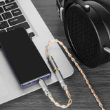 Geekria 3.5mm (1/8'') Balanced Male to 2.5mm Balanced Female Headphones Adapter, Copper and Silverplated Upgrade Cable Conversion Audio Dongle Cable (0.5ft)