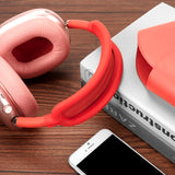 Geekria Silicone Headband Cover Compatible with AirPods Max Headphones, Head Cushion Pad Protector, Replacement Repair Part, Sweat Cover, Easy DIY Installation (Red)