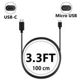 Geekria for Creators USB-C to Micro USB Microphone Cable, Compatible with Shure MV7, MV88+, MV5, MV51, MVi, Replacement Mic Cord 3.3 ft / 100 CM (Black)