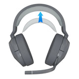 Geekria Protein Leather Headband Pad Compatible with Corsair HS55, HS55 PRO Headphones, Replacement Band Repair Part (Grey)