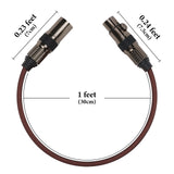 Geekria XLR Cable Male to Female Plug Adapter, Conversion Audio Cable, 3Pin Balanced Cable, Compatible with Microphone, Audio Mixer Console, Audio Interface, XLR Speaker (1 Feet / 1 Pack)