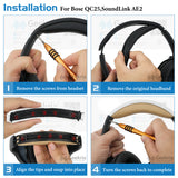 Geekria Protein Leather Headband Pad Compatible with Bose SoundLink AE2, QC25 (Do Not Fit Bose AE2) Headphones, Replacement Band Repair Part (White+Brown)