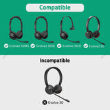 Geekria QuicFit Replacement Ear Pads for Jabra Evolve2 30/30MS/30UC/30SE Headphones (Do Not Fit Evolve 30), Repair Parts (Black)