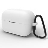 Geekria Silicone Case Cover Compatible with Soundcore by Anker C50i True Wireless Earbuds, Protective Earphones Skin Cover with Keychain Hook, Charging Port Accessible (White)