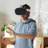 Geekria Silicone VR Headset Protective Shell Compatible with Meta Quest 3, Light & Durable Front Face Cover Accessories, Anti Slip Scratchproof Sleeve Comprehensive Protection for VR (Black)