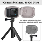 Geekria Portable Carrying Case for GO Ultra, Travel Storage Case Compatible with Insta360 GO Ultra, Water-resistance Mini Protective Hard, Action Camera Accessories (Light Grey)