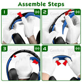 Geekria Earpad + Headband Compatible with Sony PlayStation Gold Wireless / PS4 / PS3 / PSV Gold Wireless Headphone Ear Pad and Headband Pad/Ear Cushion + Headband Cushion/ Repair Parts Suit (Blue)