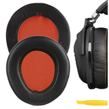 Geekria QuickFit Replacement Ear Pads for Steelseries 9H Headphones Ear Cushions, Headset Earpads, Ear Cups Cover Repair Parts (Black / Orange)