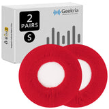 Geekria 2 Pairs Knit Headphones Ear Covers - Product Safety Certified - Washable & Stretchable Sanitary Earcup Protectors for On-Ear Headsets, Sweat Pads for Gym, Meeting (Size S / Red)