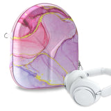 Geekria NOVA Headphones Case Compatible with Anker Soundcore Q11i, Life Q20i, Life Q20+, Replacement Hard Shell Travel Carrying Bag (Pink Marble)