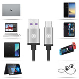 Geekria USB-A to USB-C Fast Charging Cable Compatible with iPhone 17/16/15 Pro Max, Samsung Galaxy S25/S24/S22/S21/S20, Replacement Charging Cord (4 ft/120 cm)