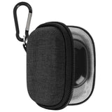 Geekria Shield Earbuds Case Compatible with SAMSUNG Galaxy Buds3 FE/Pro, Galaxy Buds 2, Replacement Hard Shell Travel Carrying Bag with Carabiner Clip (Dark Grey)