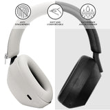 Geekria Silicone Headphone Cover Kits Compatible with Sony WH-1000XM5, WH1000XM5 Wireless Headphones, Scratch Protection Case / Earpieces Cover / Headband Cover / Skin Protector (Beige)