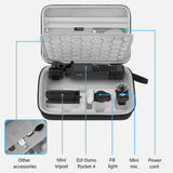 Geekria Carrying Case Compatible with DJI Osmo Pocket 4 Protective Case, Hard Shell Travel Storage Bag with Cable Storage for Action Camera and Accessories (Dark Grey)