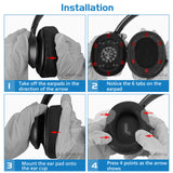 Geekria QuickFit Replacement Ear Pads for JBL Everest 750/ 750NC Over-Ear Wireless Headphones Ear Cushions, Repair Parts (Black)