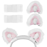 Geekria NOVA Headphone Beam Strap+Cat Ears Attachment Compatible with Razer, JBL, Plantronics, Sennheiser, Logitech, Hyperx, Corsair Headphones, Easy DIY Installation, Comfortable (White+Pink)