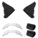 Geekria NOVA Headphone Headband Spacer and Cat Ears Attachment Set Compatible with Razer, JBL, Plantronics, Sennheiser, Logitech, Hyperx, Corsair Headphones, Easy DIY Installation (Black)