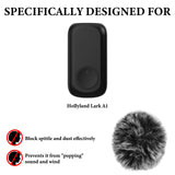 Geekria for Creators Furry Windscreen for Lark A1, Compatible with Hollyland Lark A1 Wireless Mic, Mic DeadCat Wind Cover Muff, Fluff Cover Windshield, Wind Noise Reduction (Grey / 2 Pack)