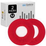 Geekria 2 Pairs Knit Headphones Ear Covers - Product Safety Certified - Washable & Stretchable Sanitary Earcup Protectors for Over-Ear Headsets, Sweat Pads for Gym, Gaming (Size M / Red)