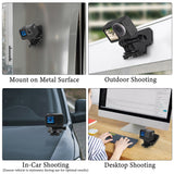 Geekria Magnetic Mount Stand Compatible with GoPro MAX 2, Hero 13, 12, 11, DJI Osmo Action 6 Action Camera, Desktop Stabilizer Mounts, Adjustable Handle, Suitable for Desk, Outdoor (Black)